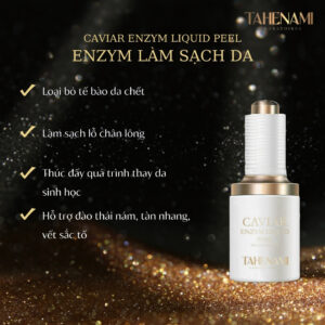Ảnh sản phẩm Enzym Peel da Tahenami nền tối nêu công dụng