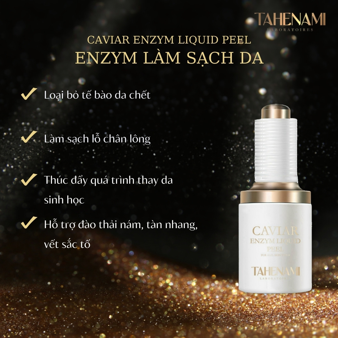 Enzym Peel da Tahenami nêu công dụng Ảnh sản phẩm Enzym Peel da Tahenami nền tối nêu công dụng